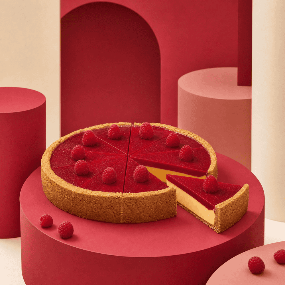 Torta Cheesecake al Forno ai Lamponi - 10 maxi slices - immagine 2